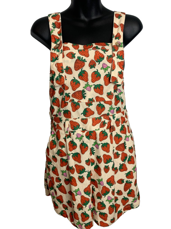 Cider Pants - Cider Women's XS Strawberry Patch Romper Belt Loops, Pockets, Side Zip NEW